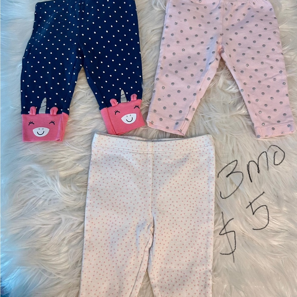 Polka Dot Kids Leggings Set - Pink, Blue, White